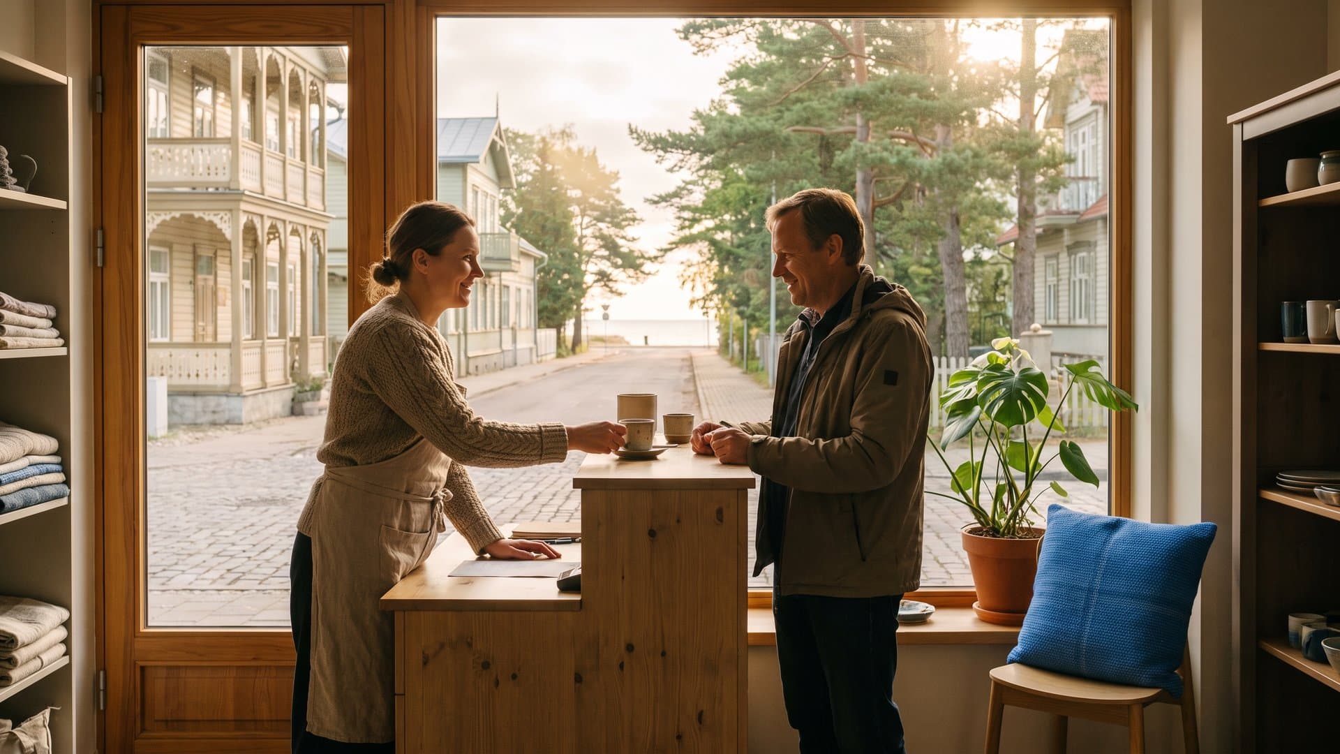 Naeratav administraator vastab kliendi küsimusele